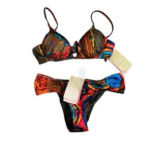 Salinas NWT Brazilian Bikini Swim Suit Set Size Small